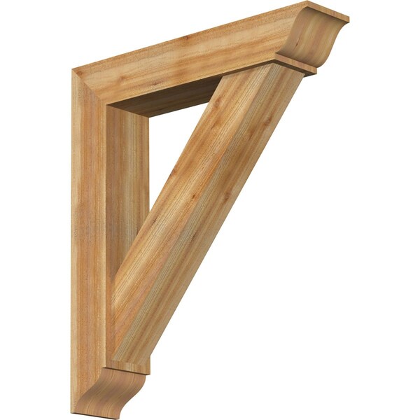 Ekena Millwork Traditional Traditional Rough Sawn Bracket w/ Offset Brace, Western Red Cedar, 8"W x 38"D x 44"H BKT0806X38X44TRA01RWR - main